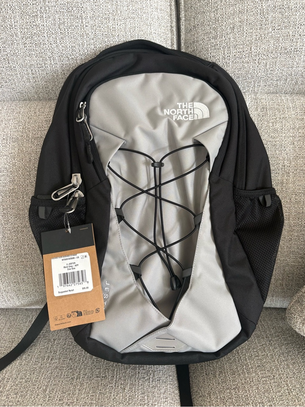 The North Face Black and Gray Daypack Backpack